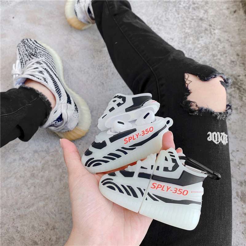 Personalized 3D Striped Glow Sneakers & AirPods Case